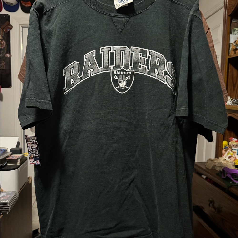 Vintage 1998 NFL Raiders Logo Lee Sport Black T-Shirt Mens Size L